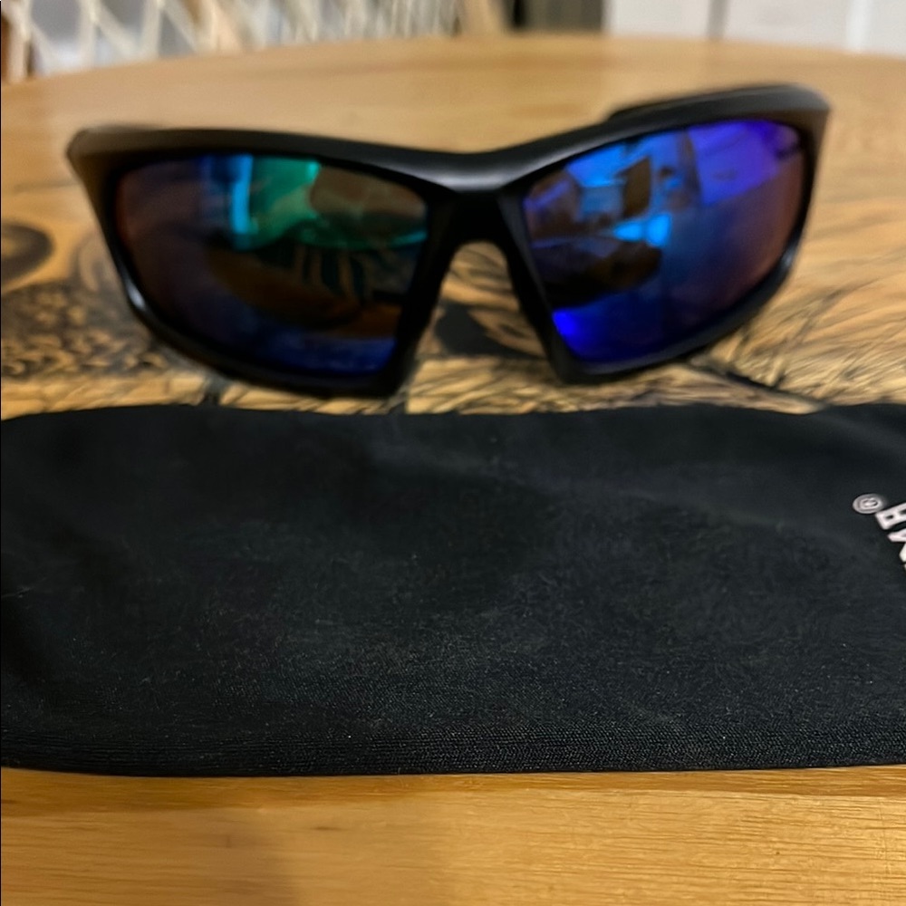 Black Sunglasses with Blue Lenses
